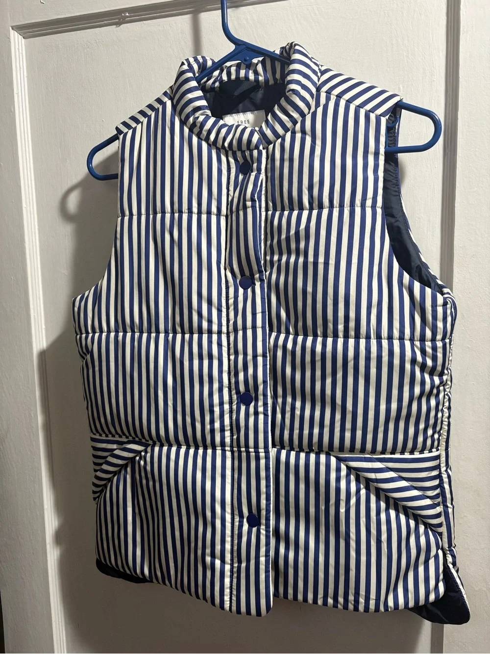 Free Assembly Striped Puffer Vest